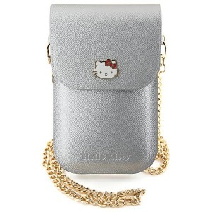 Hello Kitty Bag silver Leather Metal Logo Chain