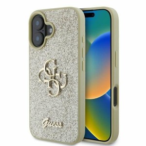 None Guess case for iPhone 16 6,1" GUHCP16SHG4SGD gold hardcase Fixed Glitter Big 4G