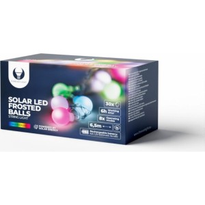 Telforceone String Light Solar LED FROSTED BALLS SFB62 6,5m 30 balls multicolor Forever Light