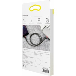 Baseus cable USB A to Lightning 2,4A Cafule CALKLF-B19 1 m black red