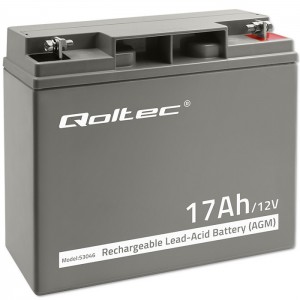 Qoltec AGM battery | 12V | 17Ah | Maintenance-free | Efficient| LongLife | for UPS, scooter