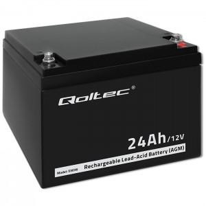 Qoltec AGM battery | 12V | 24Ah | Maintenance-free | Efficient| LongLife | for UPS, scooter