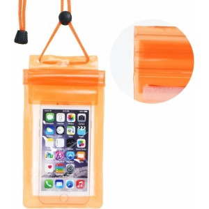 OEM Waterproof bag for mobile phone with zipper closing orange