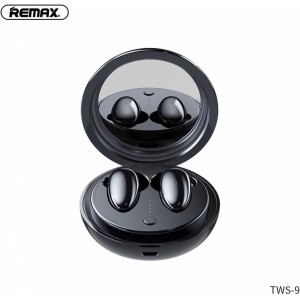 Remax wireless stereo earbuds TWS-9 with docking station and mirror black