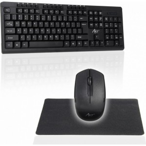 ART wireless computer set keyboard QWERTY + mouse + mousepad 2,4G AK-48A black