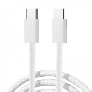 Joyroom S-A45 USB-C to USB-C cable, 60W, braided, 1m (white)