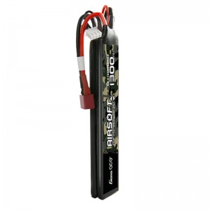 Gens Ace 25C 1300mAh 2S1P 7.4V Saddle Airsoft Gun Lipo Battery with T Plug