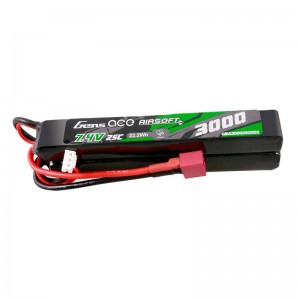 Gens Ace 25C 3000mAh 2S2P 7.4V Saddle Airsoft Gun Lipo Battery with Mini Deans(T) Plug