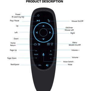 CP G10SPROBTS Universāla pults Smart TV / PC Air Mouse - Bluetooth / Wireless / IR Remote & Gyroscope / LED Melna