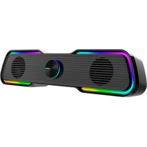 Aula N-169B-BT 2in1 Bezvadu Bluetooth TV Soundbar / PC Poratīvā 2.0 10W Skaļrunis 3.5mm + USB RGB Melns