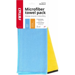 Amio 2in1 Microfiber towel - drying and glass 30x40cm 300/600g AMIO-03749