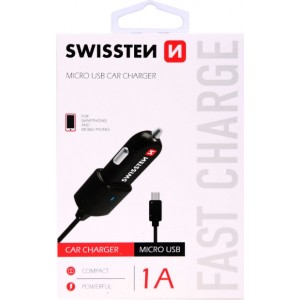 Swissten Premium Auto Lādētājs 12 / 24V ar Micro USB vadu