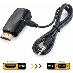 Roger HDMI uz VGA (+ Audio) pārveidotājs melns