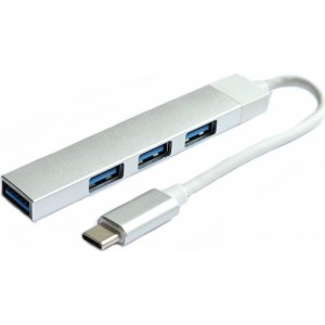 Roger USB-C HUB 3xUSB2.0  / 1xUSB3.0 5Gbps / sudrabs