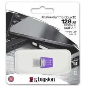 Kingston 128GB  microDuo 3C USB Type-A + USB Type-C Zibatmiņa