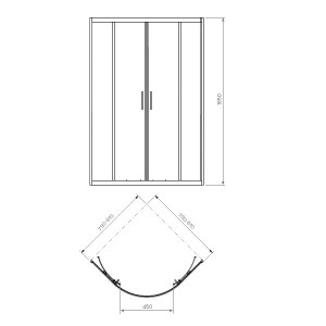 Kolo Rekord pusapaļa duškabīne 80x80/190cm, bīdāmas durvis, caurspīdīgs stikls