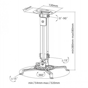 Sbox PM-18S Projector Ceiling Mount