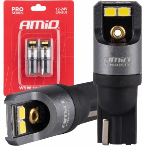 Amio LED CANBUS PRO series T10 W5W 4x2016 SMD White 12/24V AMIO-03577