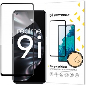Wozinsky Tempered Glass Full Glue Super Tough Screen Protector Full Coveraged with Frame Case Friendly for Oppo A76 / Oppo A36 / Realme 9i black (universal)