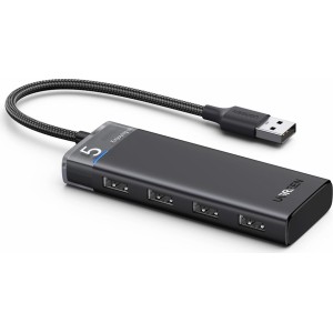 Ugreen CM653 HUB with 4 USB-A ports and USB-A power cable - black