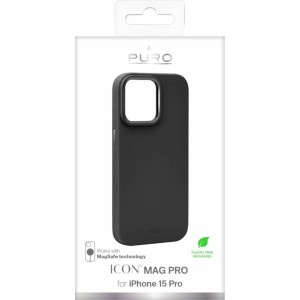 Puro Etui silikonowe Puro Icon Mag Pro MagSafe do iPhone 15 Pro - czarne