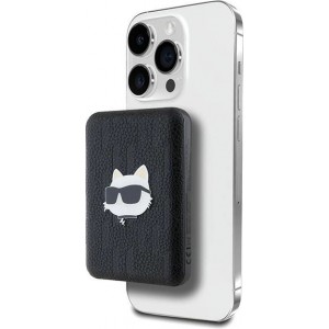 Karl Lagerfeld Powerbank inductive KLPB5FPGKSCHHK 16W 5000mAh black/black Choupette Head Pin MagSafe