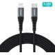 Choetech IP0039 USB-C / Lightning MFi cable, 1.2m long - black