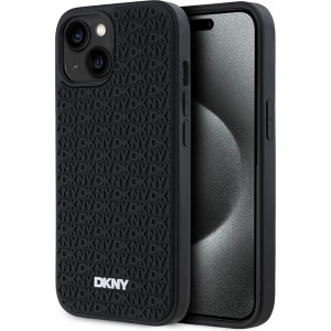 Dkny 3D Rubber Repeat Pattern case for iPhone 15/14/13 - black