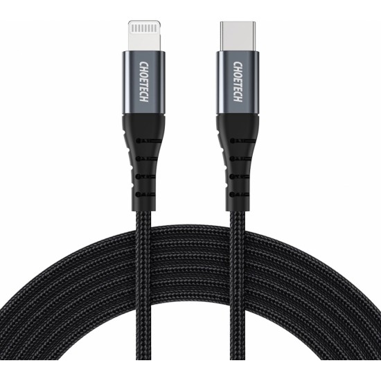 Choetech IP0039 USB-C / Lightning MFi cable, 1.2m long - black