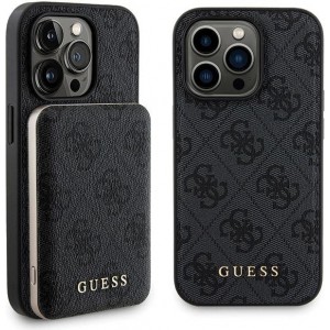Guess 4G Metal Logo Case Set for iPhone 15 Pro Max + 5000mAh MagSafe Powerbank - Black