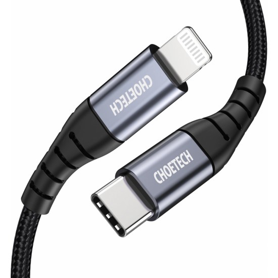 Choetech IP0039 USB-C / Lightning MFi cable, 1.2m long - black