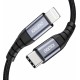 Choetech IP0039 USB-C / Lightning MFi cable, 1.2m long - black