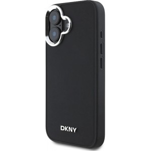 Dkny Plain Silver Logo MagSafe iPhone 16 Case - Black