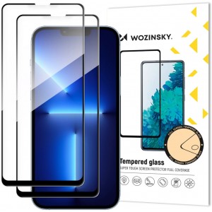 Wozinsky set of 2x super-strong Full Glue full screen tempered glass with Case Friendly frame iPhone 14 Max / 13 Pro Max black (universal)