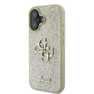 None Guess case for iPhone 16 Plus 6,7" GUHCP16MHG4SGD gold hardcase Fixed Glitter Big 4G