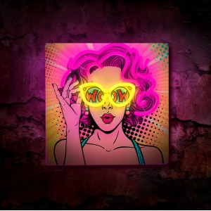 None Neon ART LED POWER WOMAN yellow-purple FLA02 Forever Light