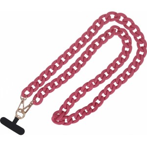 None Phone chain long matte pink