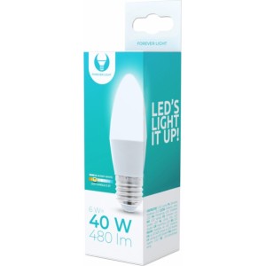 Telforceone LED bulb E27 C37 6W 3000K 480lm Forever Light