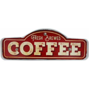 Telforceone RETRO Metal Sign LED Fresh Brewed Coffee Forever Light