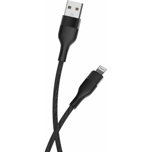 None Maxlife MXUC-07 cable USB - Lightning 1,0 m 2,4A black nylon