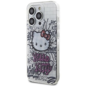 Hello Kitty case for iPhone 15 Pro 6,1" white hardcase IML Kitty On Bricks Graffiti