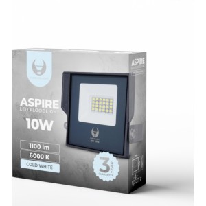 Telforceone Floodlight LED ASPIRE 10W 6000K 1100lm 230V Forever Light