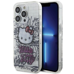 Hello Kitty case for iPhone 15 Pro 6,1" white hardcase IML Kitty On Bricks Graffiti