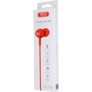 None XO wired earphones S6 jack 3,5mm red