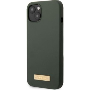 None Guess case for iPhone 13 Pro Max 6,7" GUHMP13XSPLA green hard case Silicone Logo Plate MagSafe