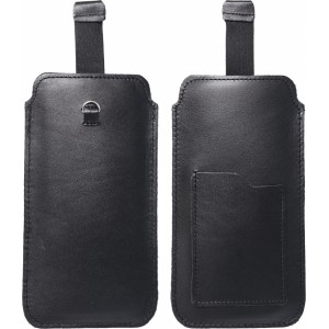 OEM ROYAL - Leather universal blet pocket / black - Size 2XL+wide - SAMSUNG A12 / NOTE 9 / XIAOMI REDMI NOTE 10 PRO