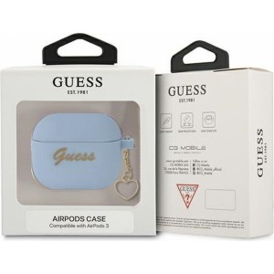 Guess case for APPLE AirPods 3 GUA3LSCHSB (Silicone Charm Heart Collection) blue