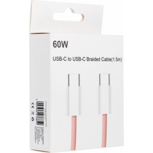 OEM Cable Type C to Type C PD QC3.0 3A 60W C263 1,5 m pink