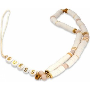 Guess phone strap GUSTPEARW (Heishi Beads) white