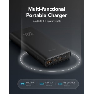 Veger powerbank 20 000 mAh PD QC3.0 5A 100W T100 (W2032C-100) black